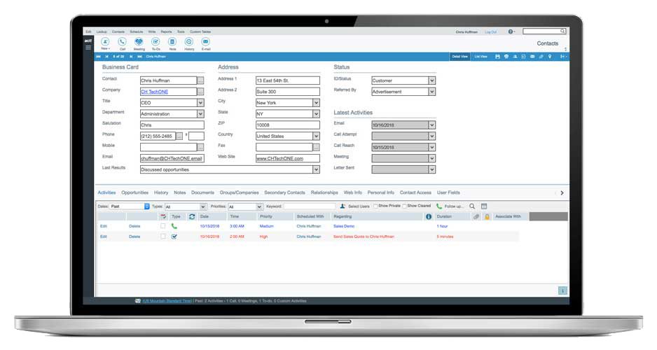 CRM Software Act! Contact Management Software Keystroke